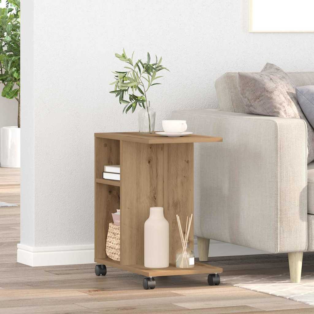 vidaXL Κοντρόλ Τραπέζι με ράφι artisan δρυς 50 x 30 x 55 εκ.