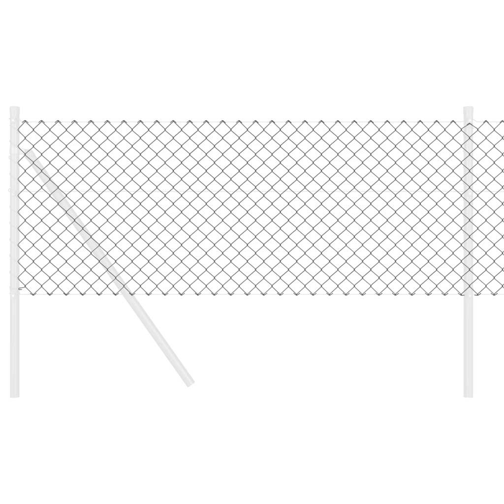 vidaXL Φράχτης Αλυσίδας Γκρι 0.8x10 μ Χάλυβας