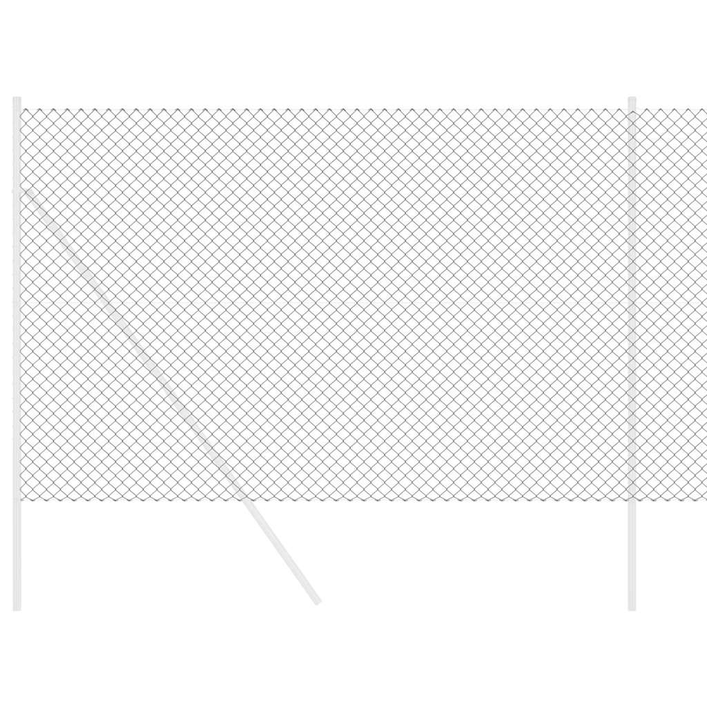 vidaXL Γκρι Φράχτης Αλυσίδας 1.5x10 μ Χάλυβας