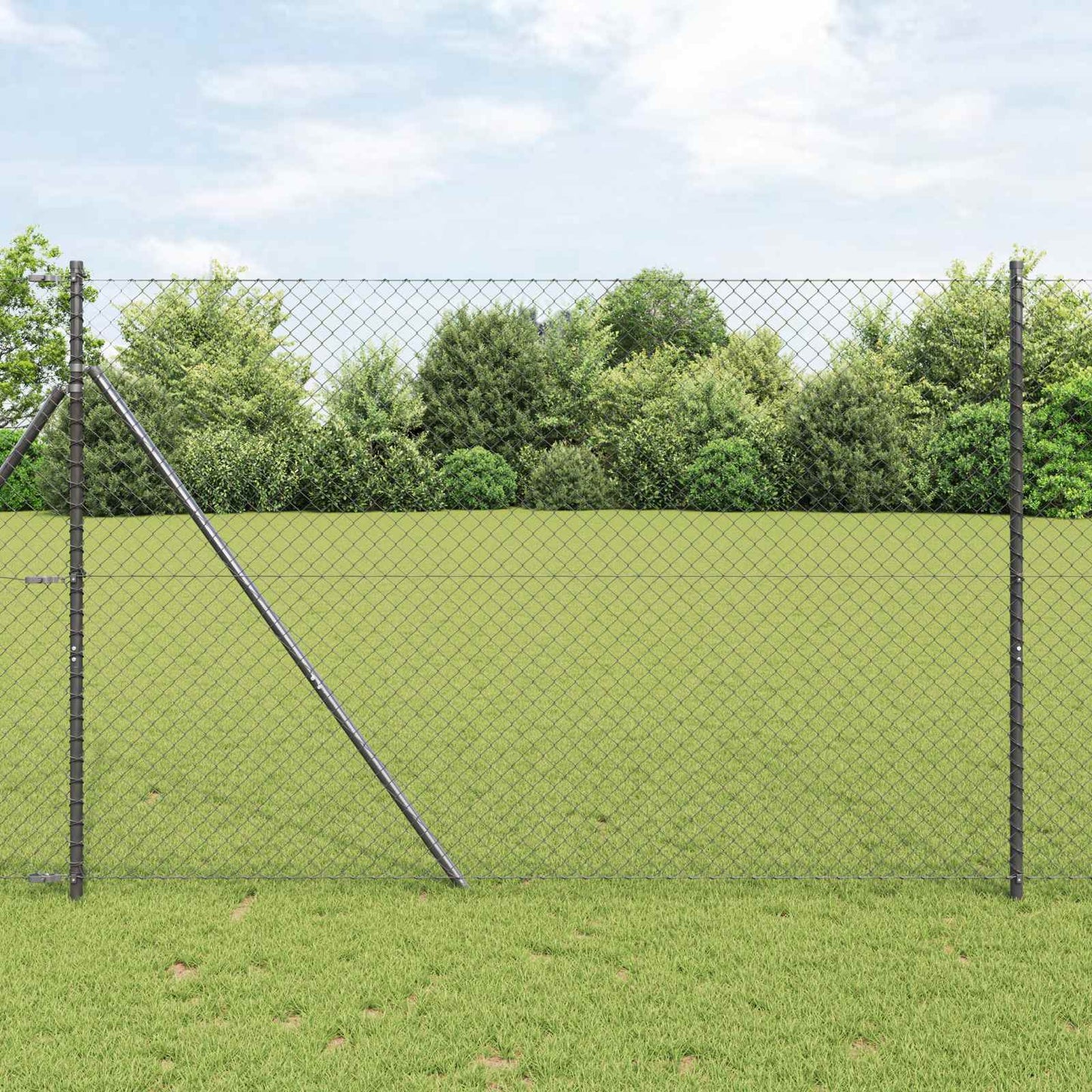 vidaXL Φράχτης αλυσίδας 10 x 1,6 m Ατσάλι Γκρι