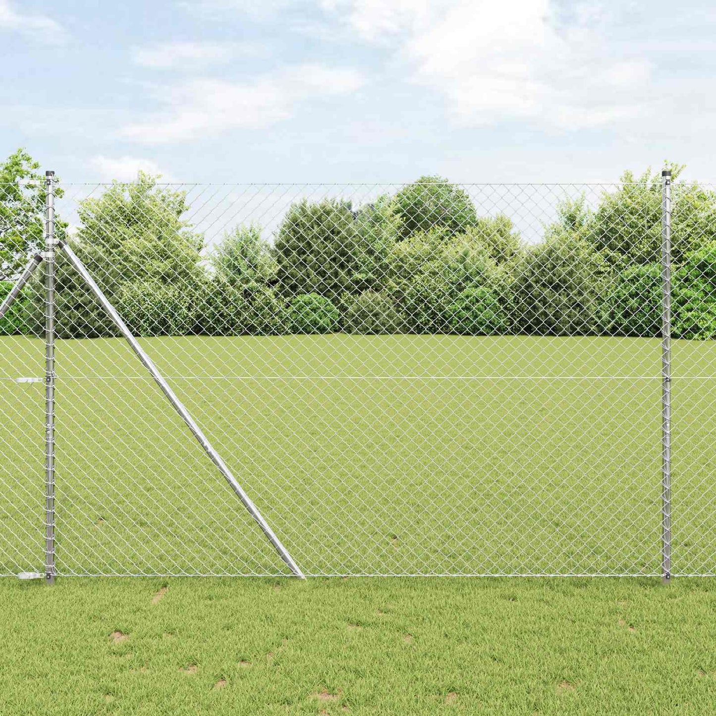 vidaXL Φράχτης αλυσίδας 10 x 1,6 m Γαλβανισμένος χάλυβας Ασημί