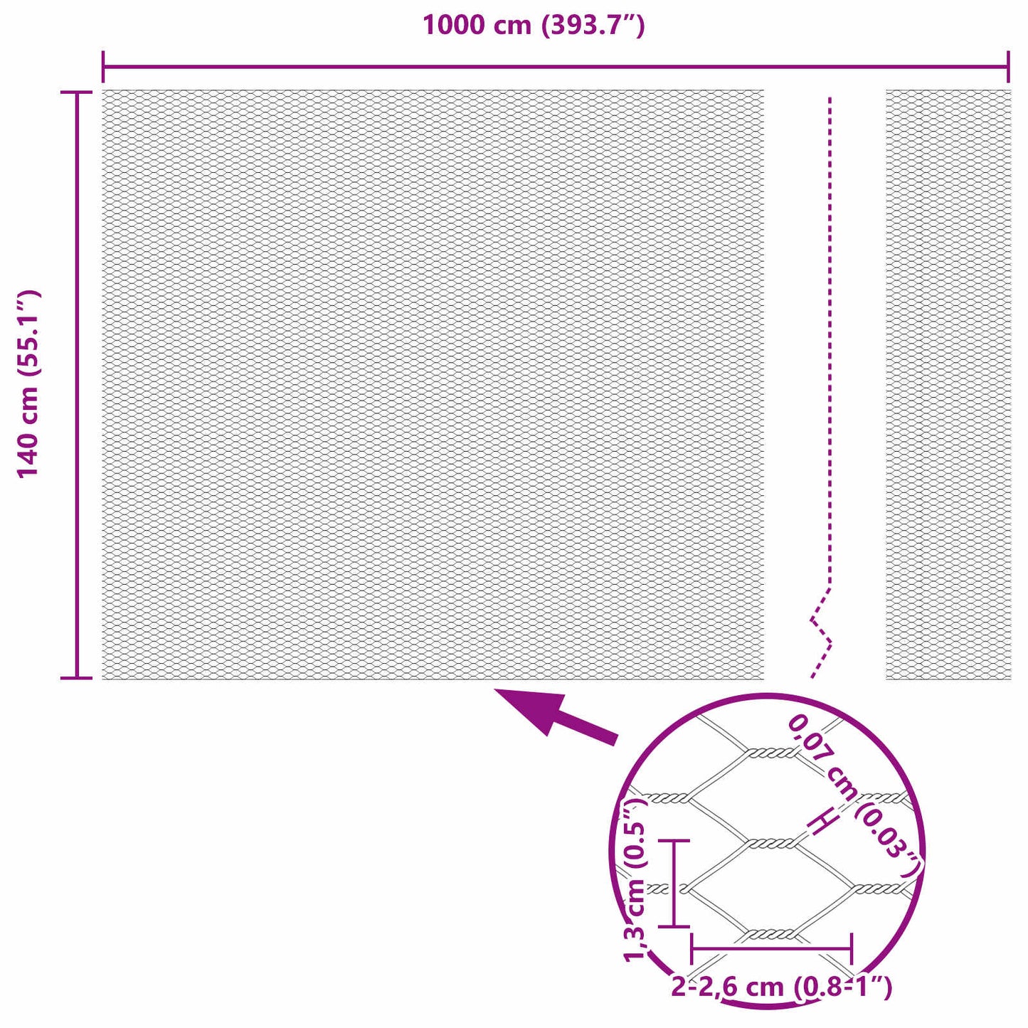 vidaXL Εξαγωνικός φράχτης Πράσινο 1.4 x 10 m Ατσάλι