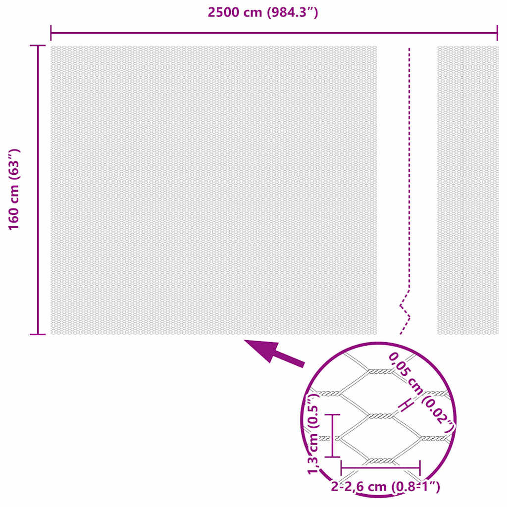 vidaXL Φράχτης Εξαγώνου Ασημί 1,6 x 25 m Γαλβανισμένος χάλυβας