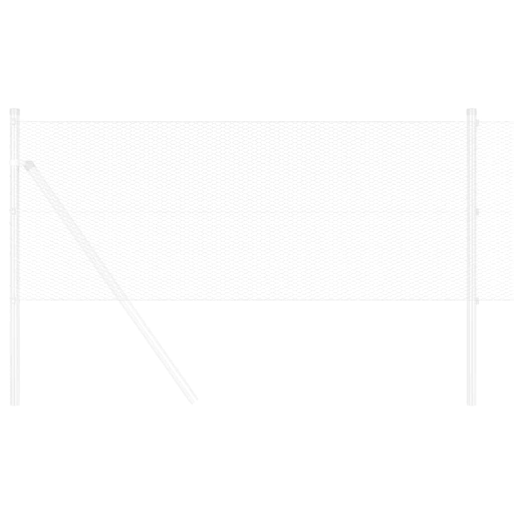 vidaXL Φράχτης Εξαγώνου Ασημί 0,5 x 50 μ. Γαλβανισμένος χάλυβας