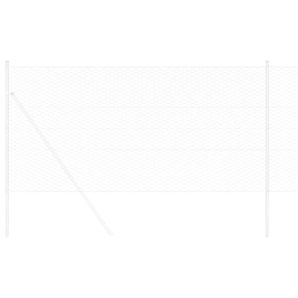 vidaXL Φράχτης Εξαγώνου Ασημί 0,5 x 100 μ Γαλβανισμένος χάλυβας