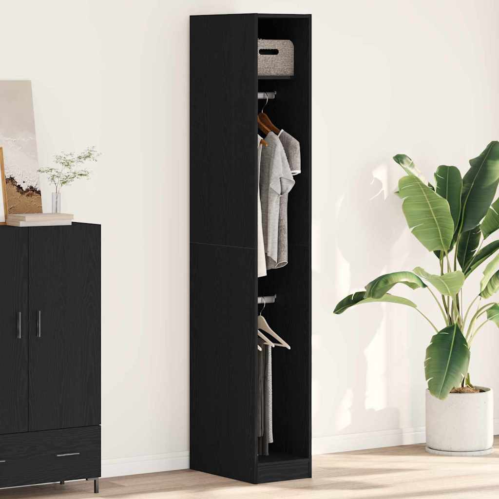 vidaXL Ντουλάπι Μαύρη δρυς 30 x 50 x 200 εκ. Επεξεργασμένο ξύλο