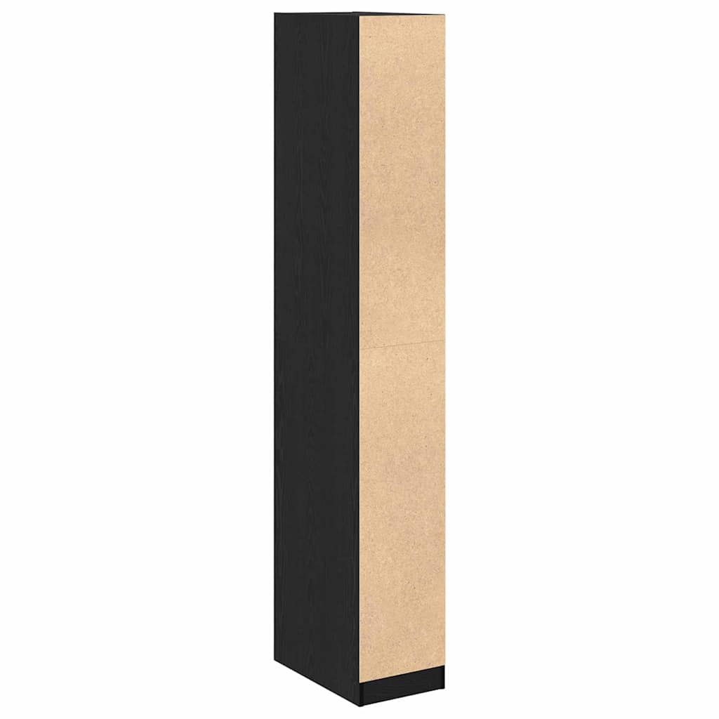 vidaXL Ντουλάπι Μαύρη δρυς 30 x 50 x 200 εκ. Επεξεργασμένο ξύλο