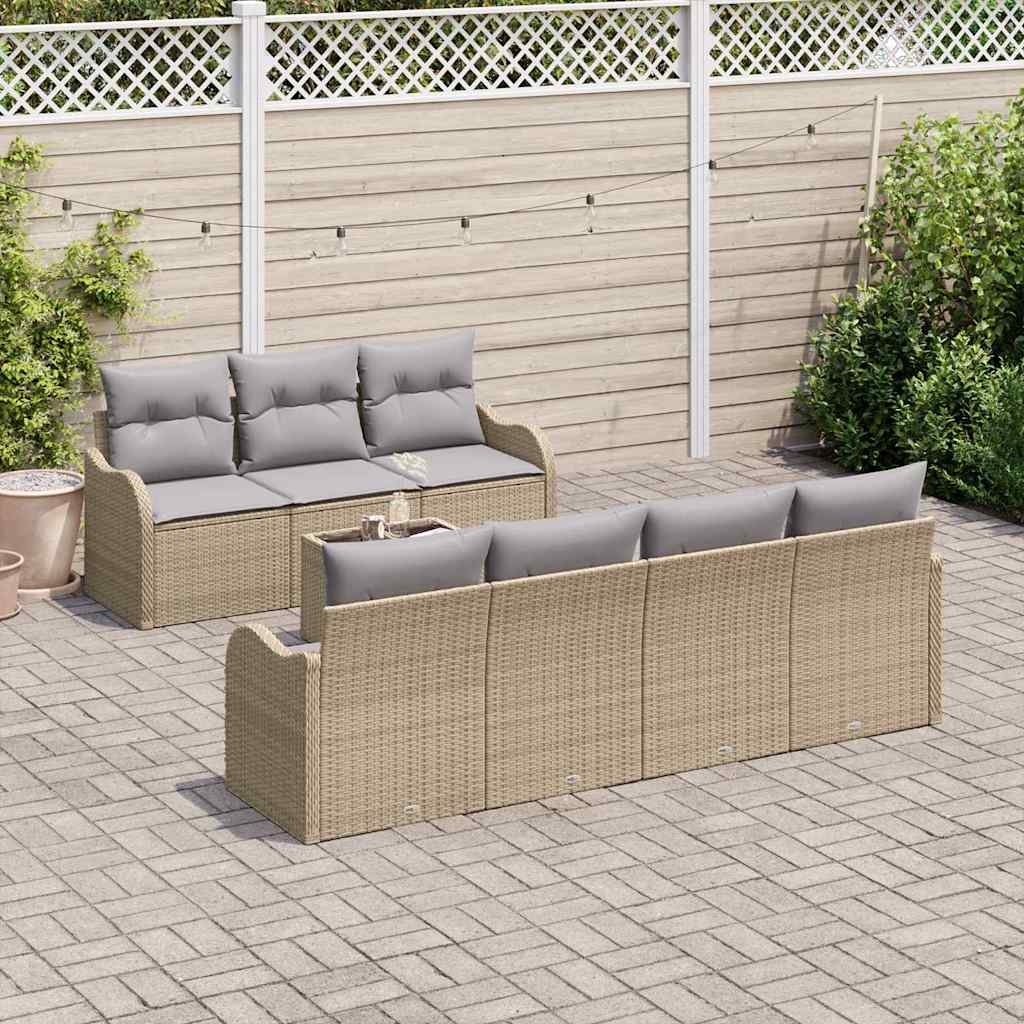 vidaXL Σετ Καναπέ Κήπου Μπεζ 55 x 55 x 37 εκ συνθετικό ρατάν