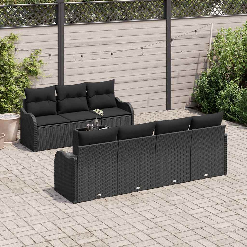 vidaXL Σετ Καναπέ Κήπου Μαύρο 55 x 55 x 37 εκ συνθετικό ρατάν