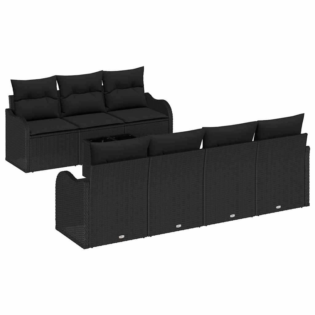 vidaXL Σετ Καναπέ Κήπου Μαύρο 55 x 55 x 37 εκ συνθετικό ρατάν