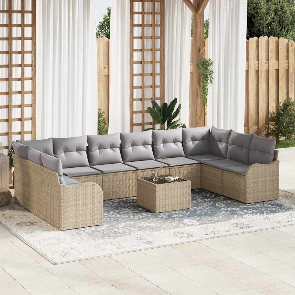vidaXL Σετ Καναπέ Κήπου Μπεζ 55 x 55 x 37 εκ συνθετικό ρατάν