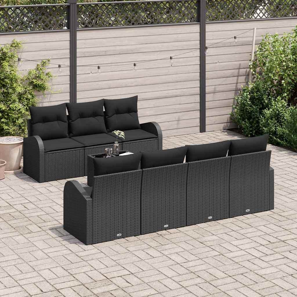 vidaXL Σετ Καναπέ Κήπου Μαύρο 55 x 55 x 37 εκ συνθετικό ρατάν