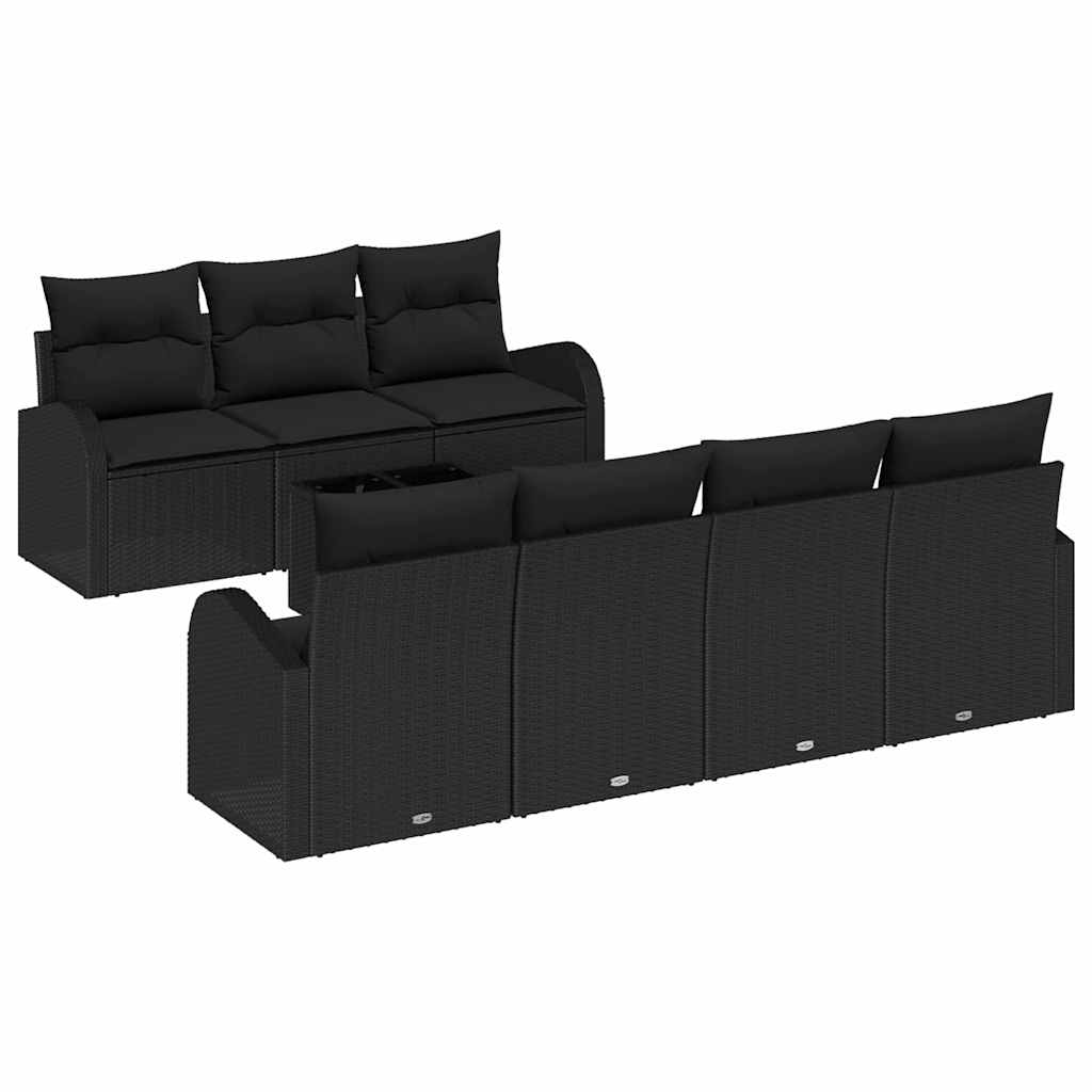 vidaXL Σετ Καναπέ Κήπου Μαύρο 55 x 55 x 37 εκ συνθετικό ρατάν