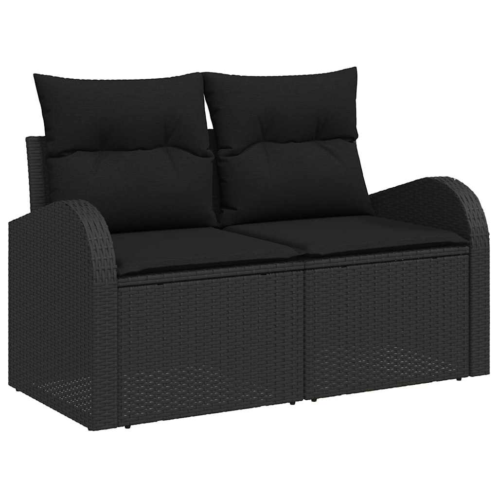 vidaXL Σετ Καναπέ Κήπου Μαύρο 55 x 55 x 37 εκ συνθετικό ρατάν