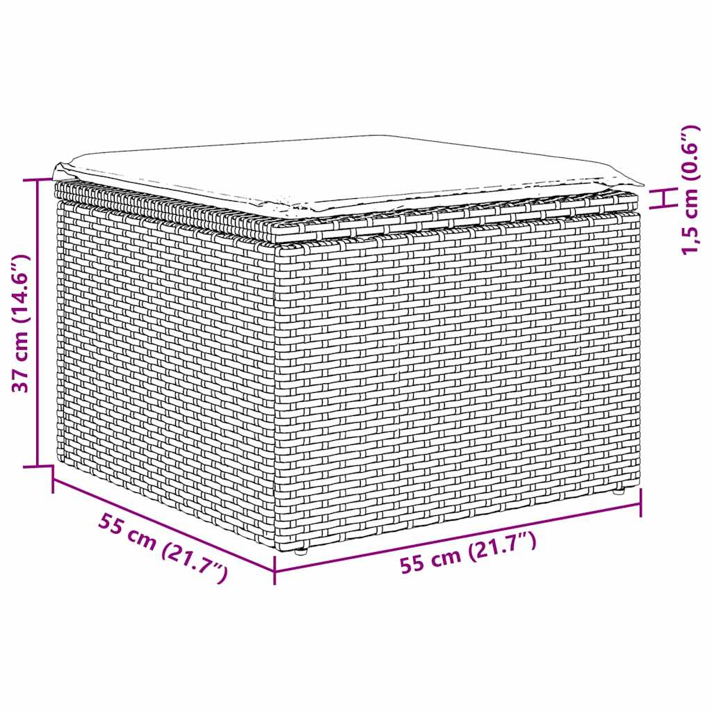 vidaXL Σετ 5 Τεμαχίων Καναπέ Κήπου με Μαξιλάρια Γκρι Πολυ Ρατάν