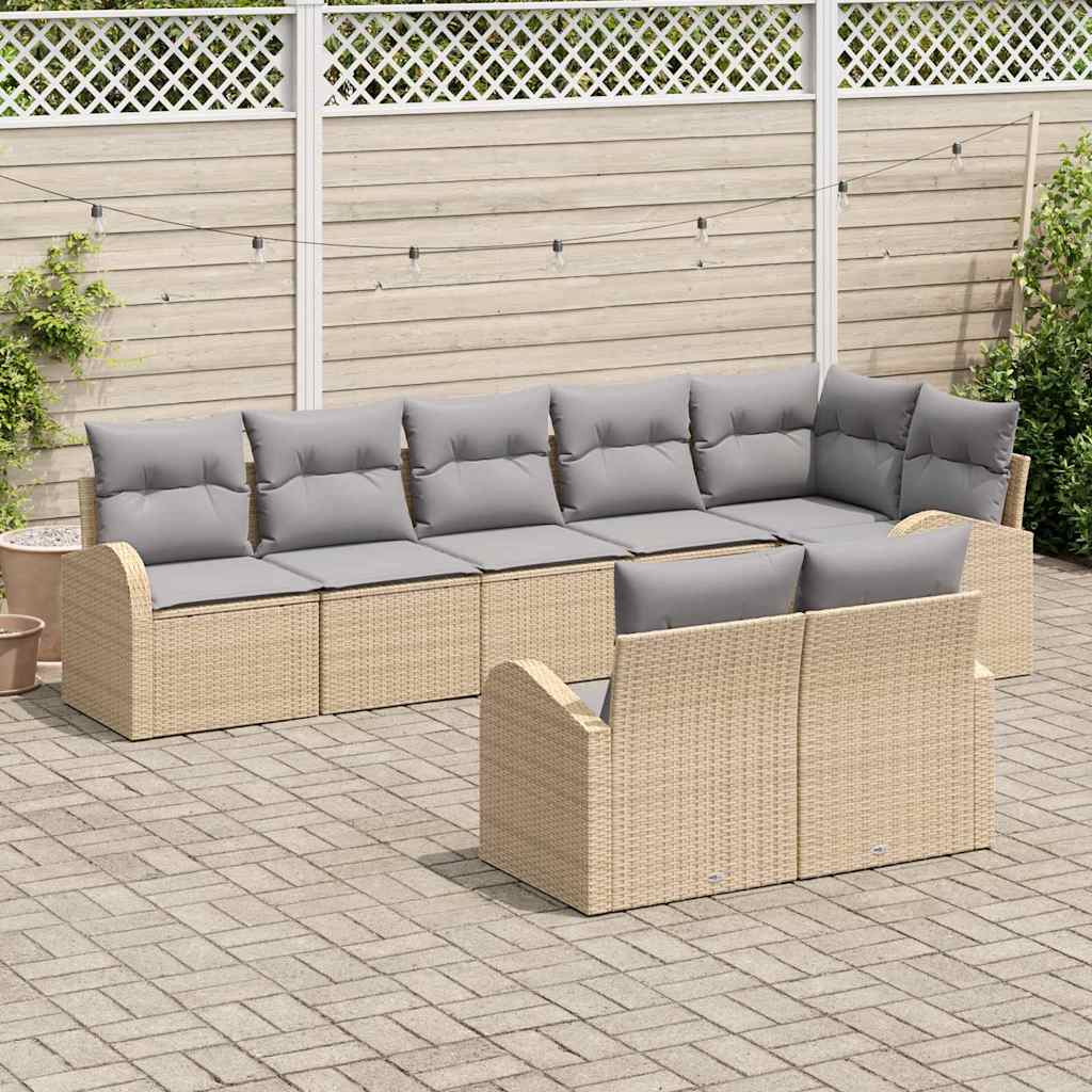 vidaXL Σετ Καναπέ Κήπου 8 pcs 289 x 124 x 85 εκ. Πολυ ράταν