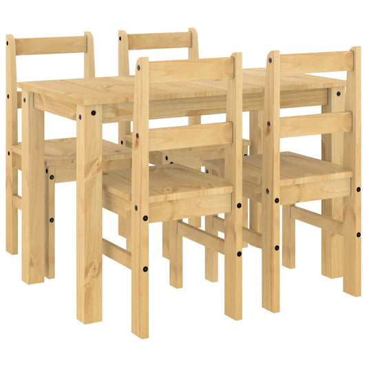 vidaXL Σετ Τραπεζαρίας 5 Τεμαχίων Panama από Μασίφ Ξύλο Πεύκου