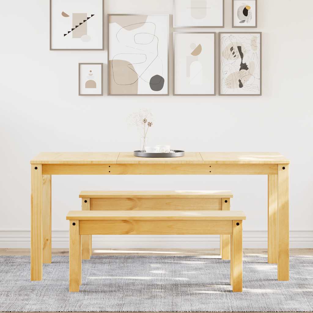 vidaXL Σετ Τραπεζαρίας 3 Τεμαχίων PANAMA από Μασίφ Ξύλο Πεύκου