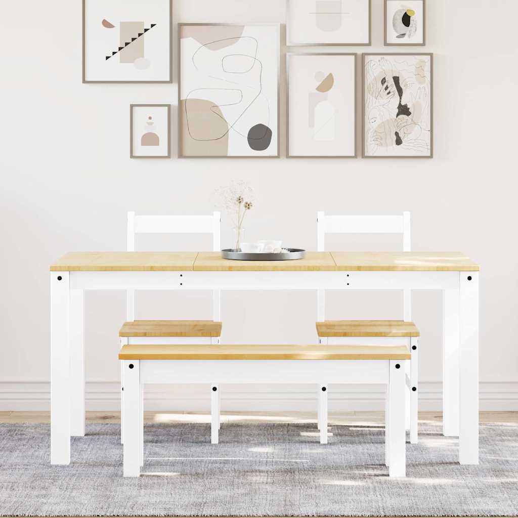 vidaXL Σετ Τραπεζαρίας 4 Τεμαχίων PANAMA από Μασίφ Ξύλο Πεύκου Λευκό