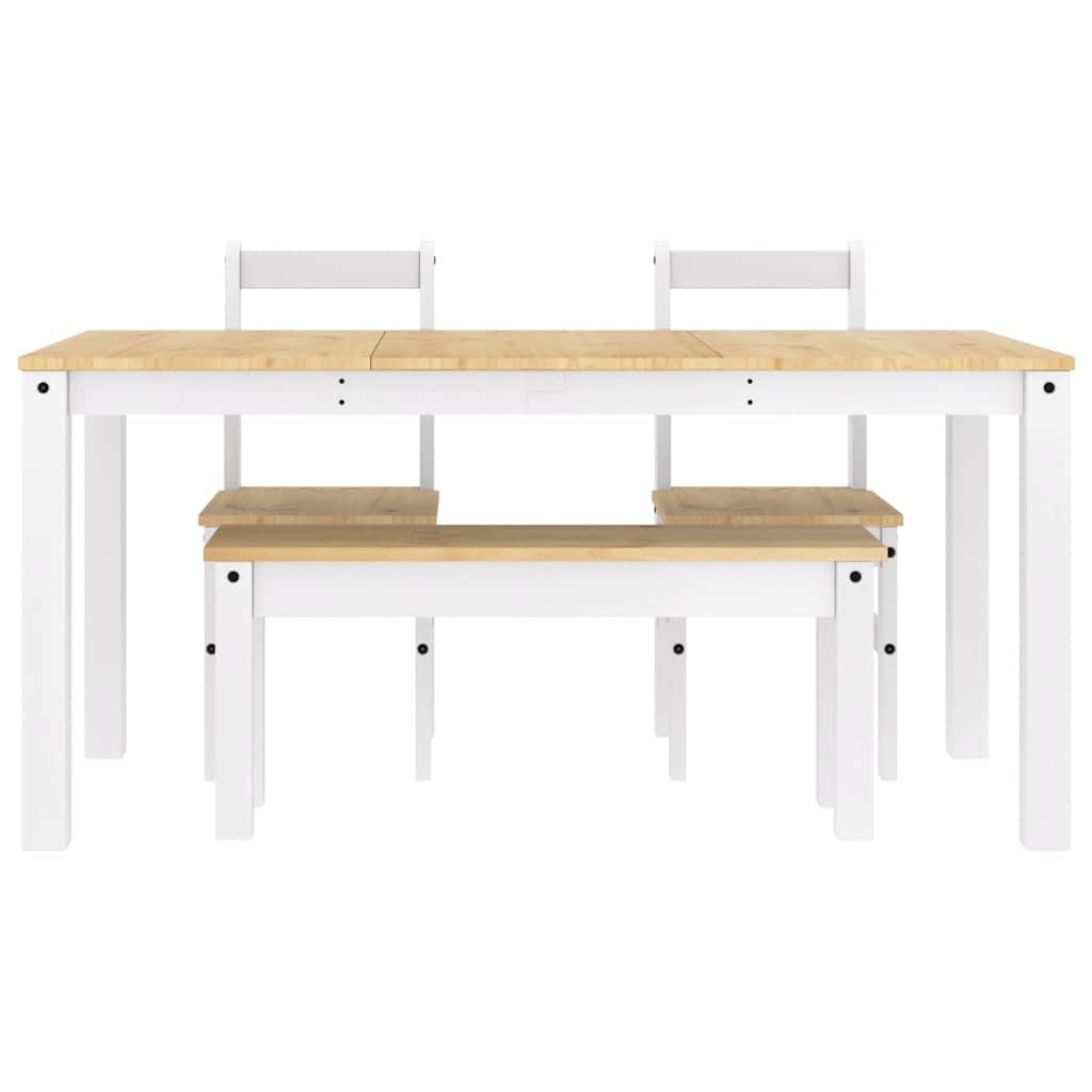 vidaXL Σετ Τραπεζαρίας 4 Τεμαχίων PANAMA από Μασίφ Ξύλο Πεύκου Λευκό