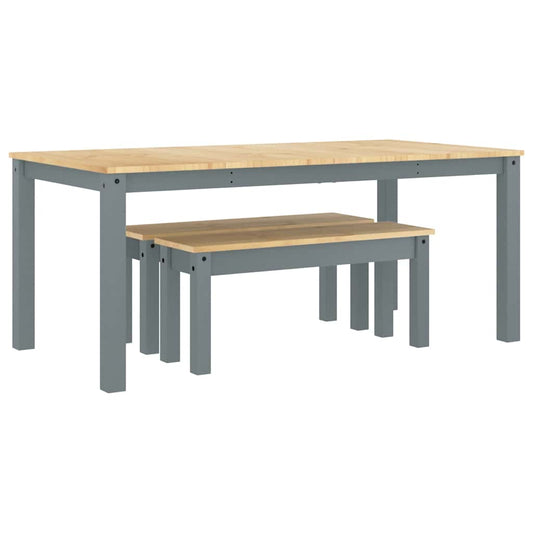 vidaXL Σετ Τραπεζαρίας 3 Τεμαχίων Panama από Μασίφ Ξύλο Πεύκου Γκρι