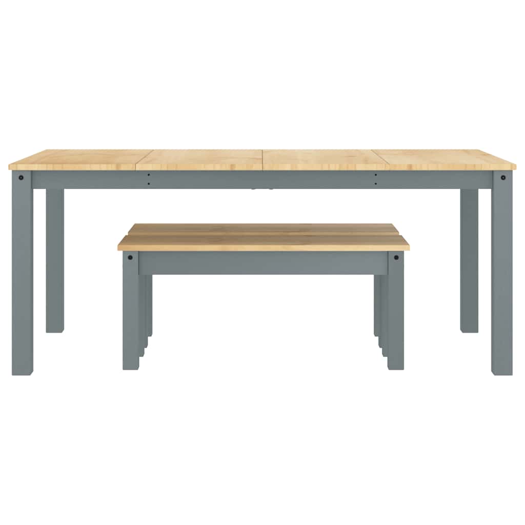 vidaXL Σετ Τραπεζαρίας 3 Τεμαχίων Panama από Μασίφ Ξύλο Πεύκου Γκρι