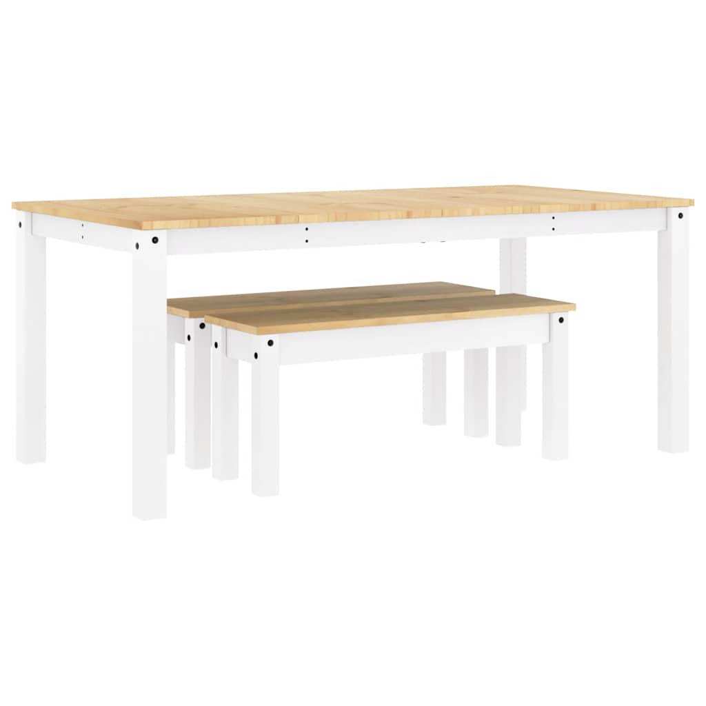 vidaXL Σετ Τραπεζαρίας 3 Τεμαχίων PANAMA από Μασίφ Ξύλο Πεύκου Λευκό