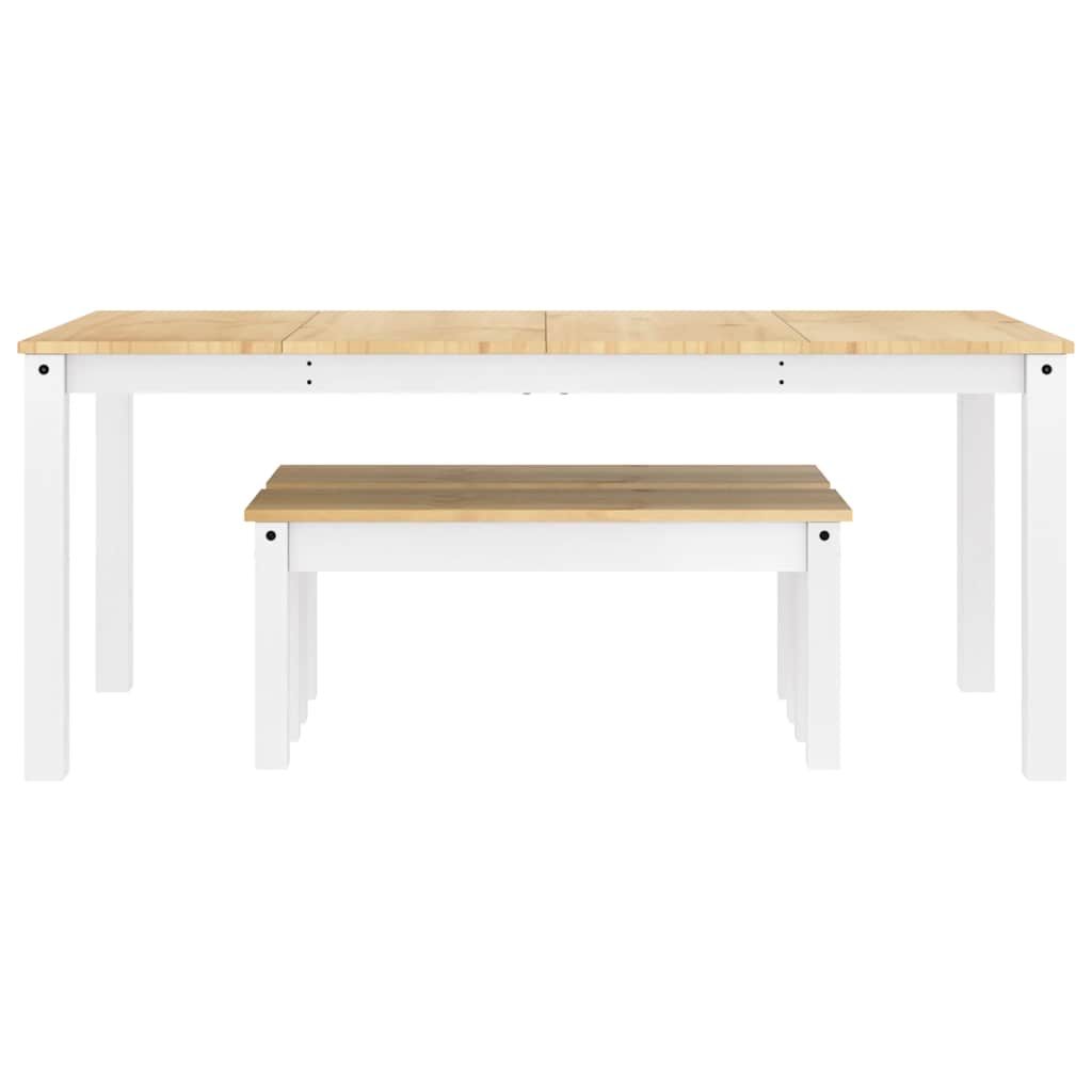 vidaXL Σετ Τραπεζαρίας 3 Τεμαχίων PANAMA από Μασίφ Ξύλο Πεύκου Λευκό