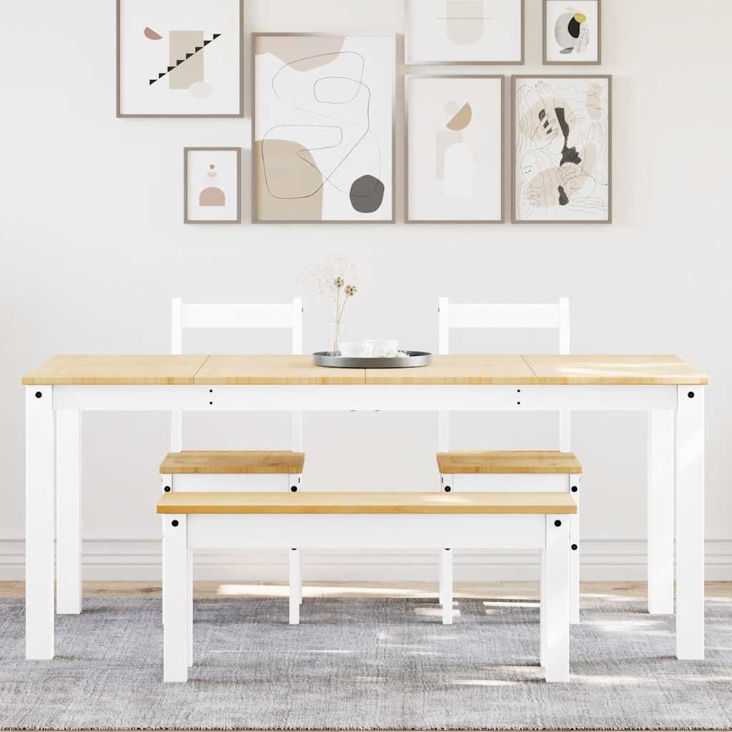 vidaXL Σετ Τραπεζαρίας 4 Τεμαχίων PANAMA από Μασίφ Ξύλο Πεύκου Λευκό