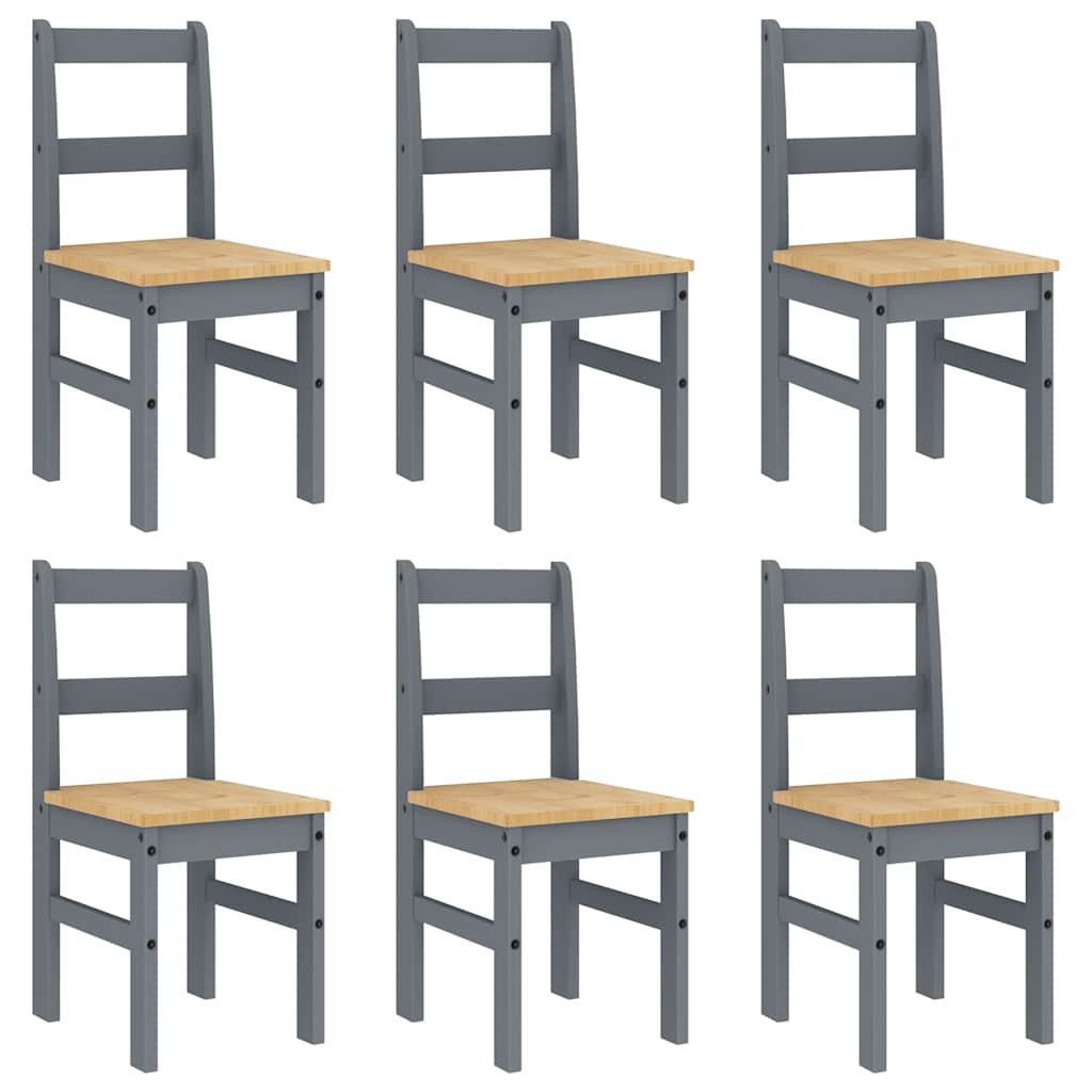 vidaXL Σετ Τραπεζαρίας 7 Τεμαχίων Panama από Μασίφ Ξύλο Πεύκου Γκρι