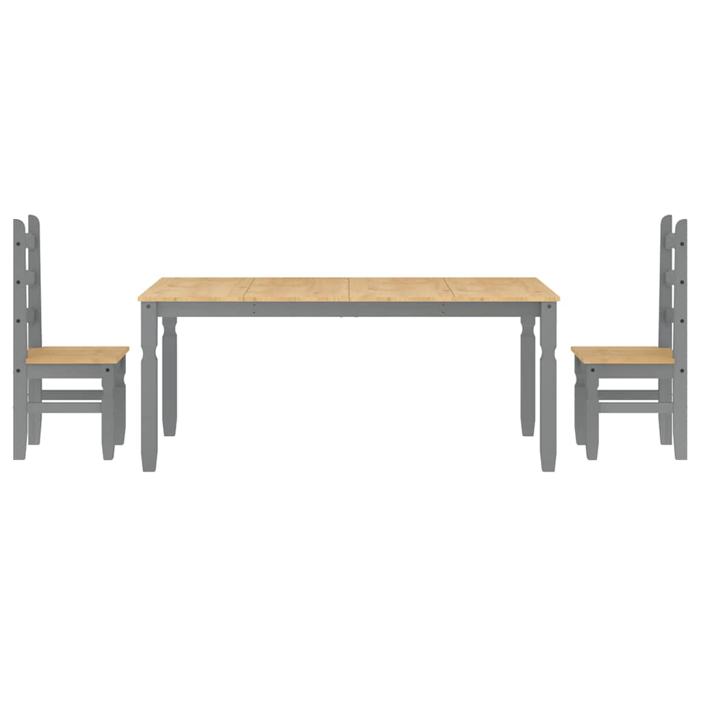 vidaXL Σετ Τραπεζαρίας 3 Τεμαχίων Panama από Μασίφ Ξύλο Πεύκου Γκρι