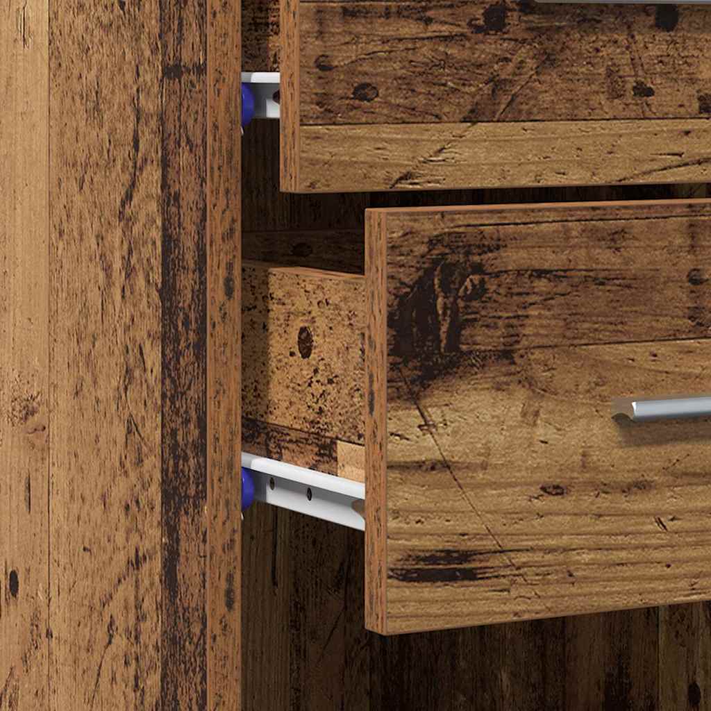 vidaXL Βιβλιοθήκη με συρτάρι Παλιό ξύλο 30 x 42.4 x 185.2 εκ.