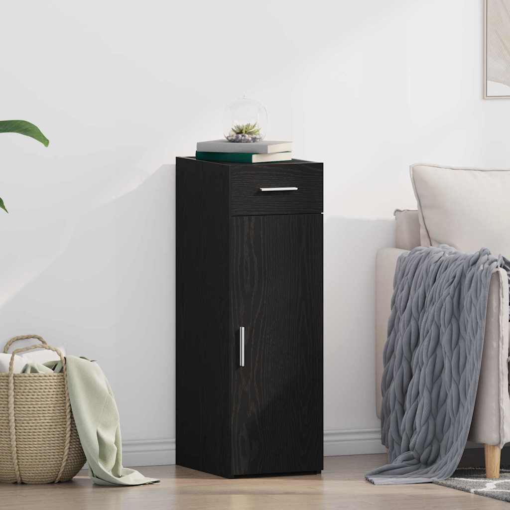 vidaXL Πλαϊνό γραφείο με συρτάρι Μαύρη Οξυά 30 x 42,5 x 93 εκ.