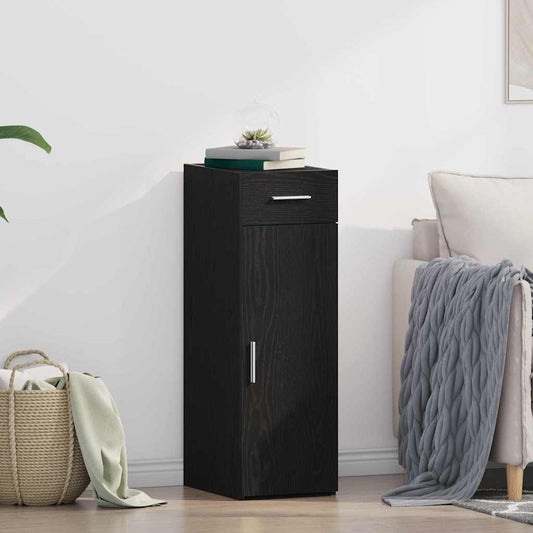 vidaXL Πλαϊνό γραφείο με συρτάρι Μαύρη Οξυά 30 x 42,5 x 93 εκ.