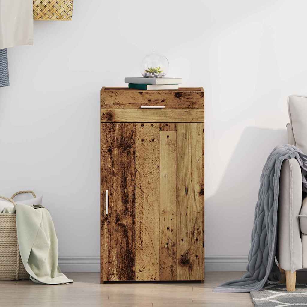 vidaXL Πλαϊνό γραφείο με συρτάρι Παλιό ξύλο 50 x 42,5 x 93 εκ.