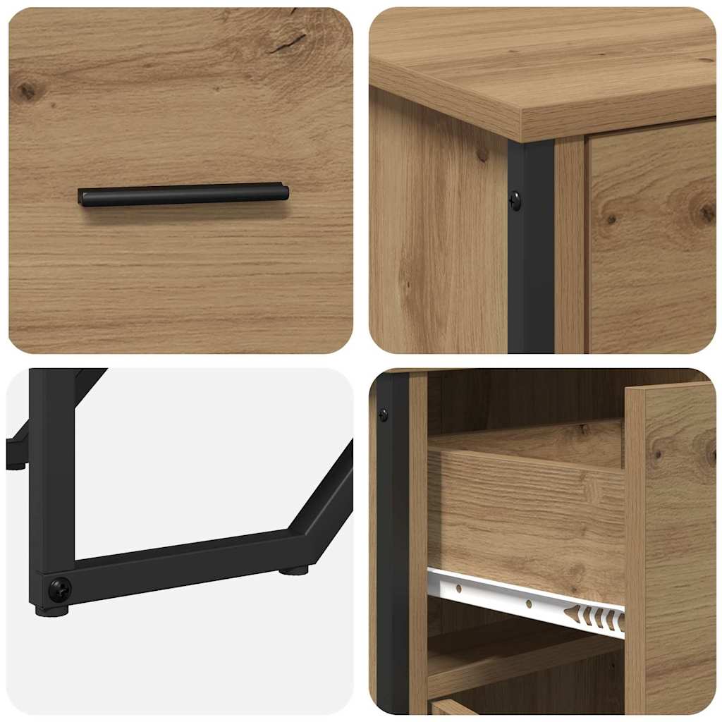 vidaXL Πλαϊνό γραφείο με συρτάρι Artisan Oak 97 x 32,5 x 74,5 εκ.