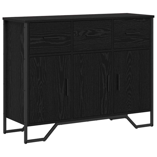 vidaXL Πλαϊνό γραφείο με συρτάρι Μαύρη Οξυά 97 x 32,5 x 74,5 εκ.