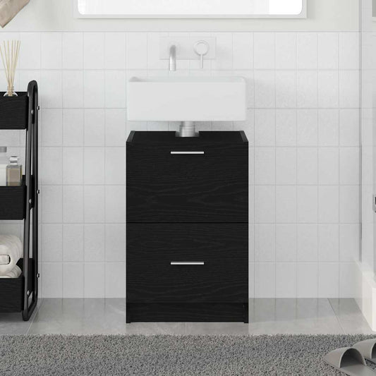 vidaXL Ντουλάπι Μπάνιου Μαύρη Οξυά 40 x 37 x 59 cm Επεξεργασμένο ξύλο