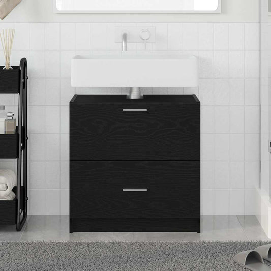 vidaXL Ντουλάπι Μπάνιου Μαύρη Οξυά 59 x 37 x 59 cm Επεξεργασμένο ξύλο