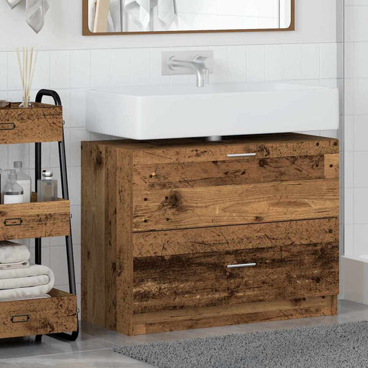 vidaXL Ντουλάπι Μπάνιου Παλιό Ξύλο 78 x 37 x 59 cm Επεξεργασμένο ξύλο