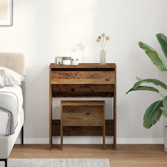 vidaXL Τραπέζι ντυσίματος 2 τμχ. Παλιό Ξύλο 60 x 40 x 75 cm