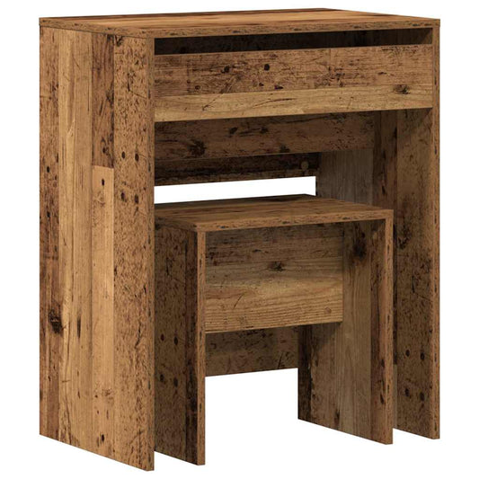 vidaXL Τραπέζι ντυσίματος 2 τμχ. Παλιό Ξύλο 60 x 40 x 75 cm