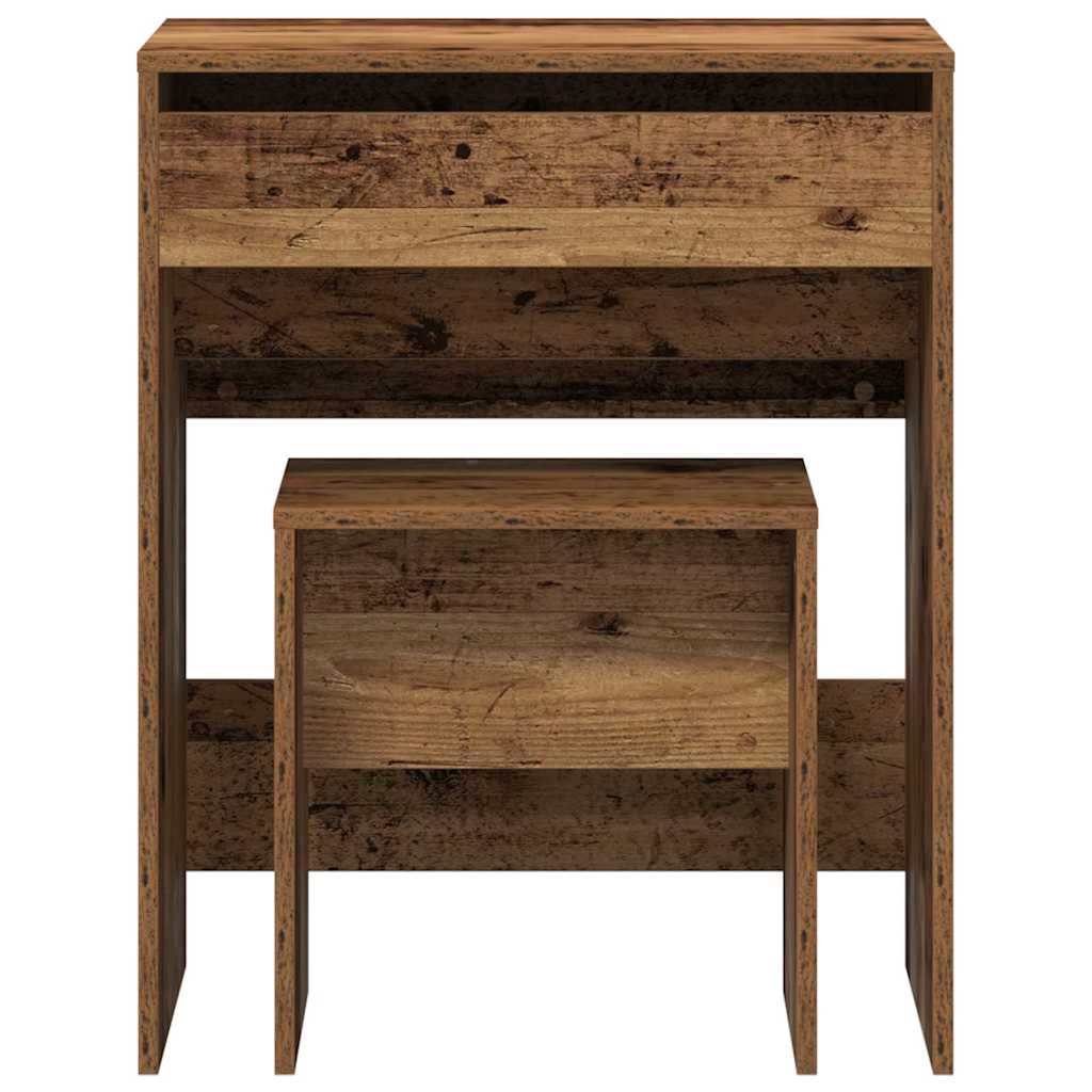 vidaXL Τραπέζι ντυσίματος 2 τμχ. Παλιό Ξύλο 60 x 40 x 75 cm
