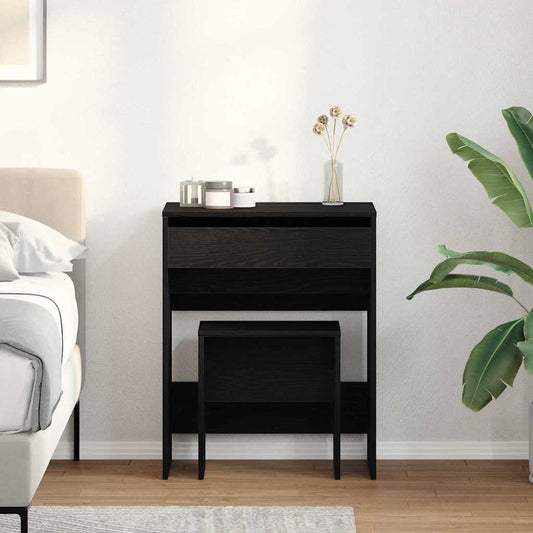 vidaXL Τραπέζι ντυσίματος 2 τμχ. Μαύρη δρυς 60 x 40 x 75 cm