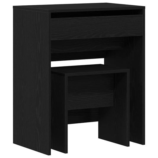 vidaXL Τραπέζι ντυσίματος 2 τμχ. Μαύρη δρυς 60 x 40 x 75 cm