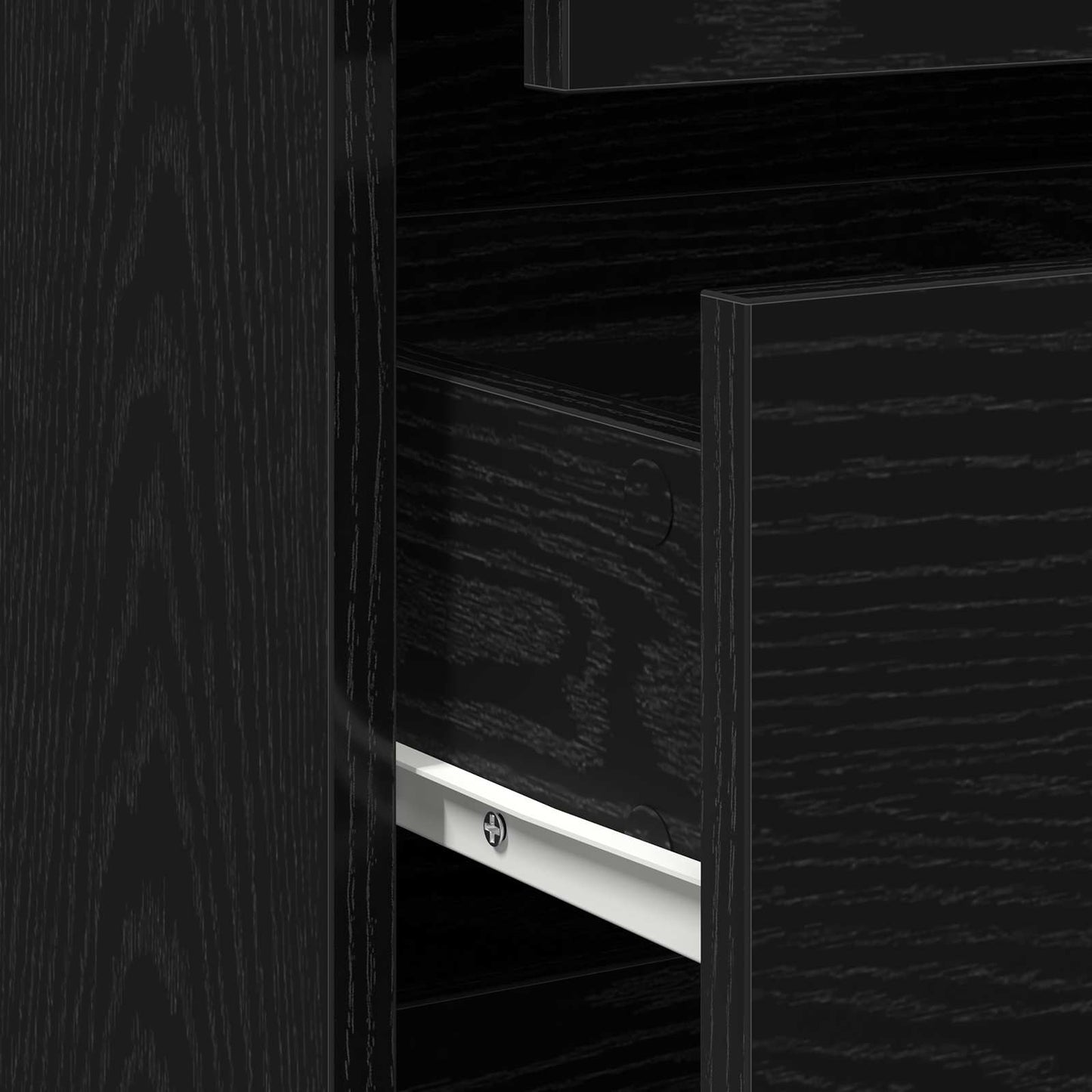 vidaXL Ντουλάπι με Συρτάρια 3-Συρτάρι Μαύρο 80 x 41 x 58 εκ.