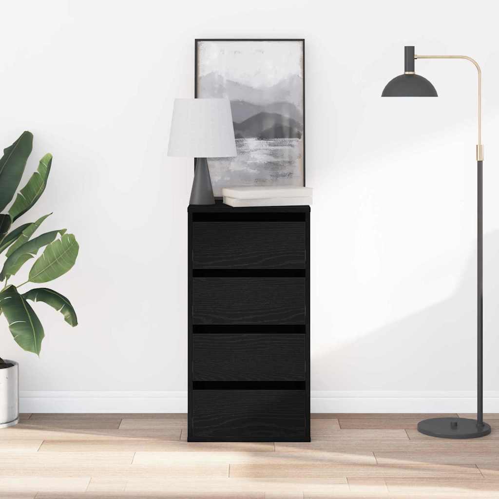 vidaXL Κουτί με συρτάρια με συρτάρι Άλλο Μαύρη δρυς 40 x 41 x 76 εκ.