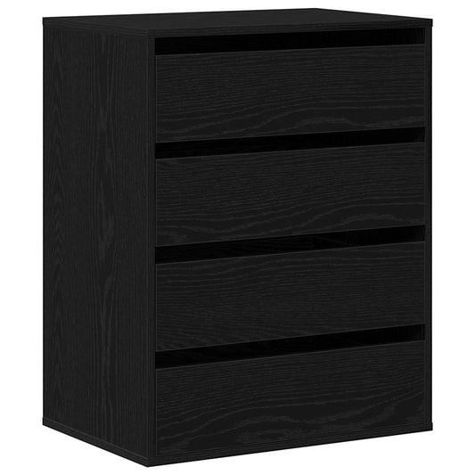 vidaXL Ντουλάπι με Συρτάρια 3-Συρτάρι Μαύρο 60 x 41 x 76 εκ.