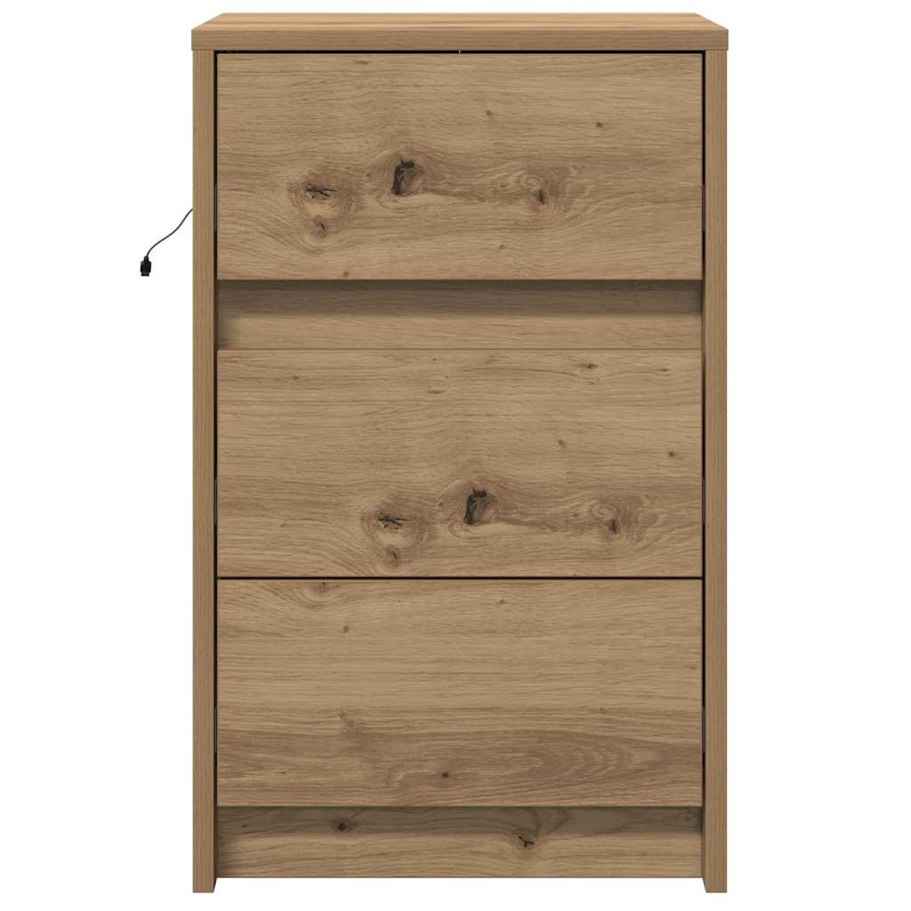 vidaXL Κομοδίνο Artisan Oak 38 x 34 x 61 εκ. Επεξεργασμένο ξύλο