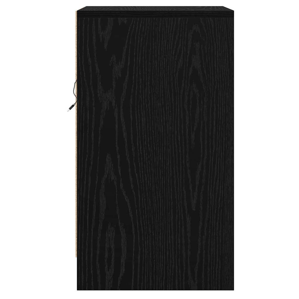 vidaXL Κομοδίνο Μαύρη Οξυά 38 x 34 x 61 εκ. Επεξεργασμένο ξύλο